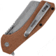 Kershaw Static Linerlock Folding Knife, 2.88 in, Steel, Cleaver Blade, Canvas Micarta, Brown Handle, 3445MCB