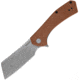 Kershaw Static Linerlock Folding Knife, 2.88 in, Steel, Cleaver Blade, Canvas Micarta, Brown Handle, 3445MCB