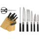 Kershaw Wasabi 8 pc Set Kitchen Knives, Satin High Carbon SS Blade, Black Smooth Polypropylene Handle, WSB0800