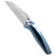 Ketuo Ketuo Dirty Bird Button Liner Lock Knife Blue Ti/Mokuti Inlay 3.74" BB, Blue, Bohler M390, adult, BHQ-222831