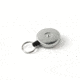 Key-Bak 485-HDK Retractable Reel w/ 48in Kevlar Cord, Chrome Front, Steel Belt Clip, 8oz Retraction, Split Ring 0485-821