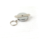 Key-Bak 7 Industrial Retractable Reel w/ 24in Stainless Steel Chain, Steel Bracket Mount Back, Chrome Front, Split Ring 0007-002