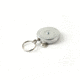 Key-Bak 7 Industrial Retractable Reel w/ 24in Stainless Steel Chain, Steel Bracket Mount Back, Chrome Front, Split Ring 0007-002
