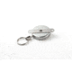 Key-Bak 7LS Industrial Retractable Reel w/ 24in Stainless Steel Chain, Steel Bracket Mount Back, Chrome Front, Large Swivel, Split Ring 0007-016