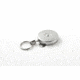 Key-Bak 7LS Industrial Retractable Reel w/ 24in Stainless Steel Chain, Steel Bracket Mount Back, Chrome Front, Large Swivel, Split Ring 0007-016