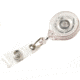 Key-Bak Mini-Bak ID Retractable Reel w/ 36in Nylon Cord, Swivel Bulldog Clip, Vinyl ID Strap, Translucent Clear 0220-015
