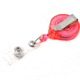 Key-Bak Mini-Bak ID Retractable Reel w/ 36in Nylon Cord, Steel Belt Clip, Vinyl ID Strap, Translucent Pink 0221-011