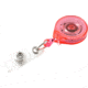 Key-Bak Mini-Bak ID Retractable Reel w/ 36in Nylon Cord, Steel Belt Clip, Vinyl ID Strap, Translucent Pink 0221-011