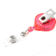 Key-Bak Mini-Bak ID Retractable Reel w/ 36in Nylon Cord, Swivel Bulldog Clip, Vinyl ID Strap, Translucent Pink 0221-015
