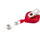 Key-Bak Mini-Bak ID Retractable Reel w/ 36in Nylon Cord, Swivel Bulldog Clip, Vinyl ID Strap, Translucent Red 0219-015