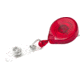 Key-Bak Mini-Bak ID Retractable Reel w/ 36in Nylon Cord, Swivel Bulldog Clip, Vinyl ID Strap, Translucent Red 0219-015