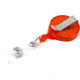 Key-Bak Mini-Bak ID Retractable Reel w/ 36in Nylon Cord, Steel Belt Clip, Vinyl ID Strap, Translucent Orange 0218-011