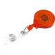 Key-Bak Mini-Bak ID Retractable Reel w/ 36in Nylon Cord, Steel Belt Clip, Vinyl ID Strap, Translucent Orange 0218-011