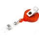 Key-Bak Mini-Bak ID Retractable Reel w/ 36in Nylon Cord, Swivel Bulldog Clip, Vinyl ID Strap, Translucent Orange 0218-015