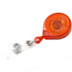 Key-Bak Mini-Bak ID Retractable Reel w/ 36in Nylon Cord, Swivel Bulldog Clip, Vinyl ID Strap, Translucent Orange 0218-015
