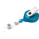 Key-Bak Mini-Bak ID Retractable Reel w/ 36in Nylon Cord, Swivel Bulldog Clip, Vinyl ID Strap, Translucent Teal 0222-015