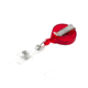 Key-Bak Mini-Bak ID Retractable Reel w/ 36in Nylon Cord, Steel Belt Clip, Vinyl ID Strap, Translucent Red 0219-011