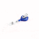 Key-Bak Mini-Bak ID Retractable Reel w/ 36in Nylon Cord, Swivel Bulldog Clip, Vinyl ID Strap, Translucent Blue 0214-015