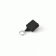 Key-Bak Mini-Bak Square Retractable Reel w/ 36in Nylon Cord, Swivel Bulldog Clip, Split Ring, Black 0027-S05