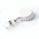 Key-Bak Retract-A-Badge ID BOTTLE CAP Shaped 5-Pack Retractable Reel w/ 36in Cord, Belt Clip, Vinyl ID Strap, White 0308-742
