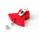 Key-Bak Retract-A-Badge ID RED RIBBON Shaped 5-Pack Retractable Reel w/ 36in Cord, Swivel Bulldog Clip, Vinyl ID Strap, Red 0308-759
