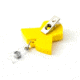 Key-Bak Retract-A-Badge ID YELLOW RIBBON Shaped 5-Pack Retractable Reel w/ 36in Cord, Swivel Bulldog Clip, Vinyl ID Strap, Yellow 0308-757