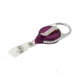 Key-Bak Retract-A-Badge ID Carabiner and Belt Clip 5-Pack Retractable Reel w/ 36in Cord, Twist-Free Vinyl ID Strap, Translucent Purple 0200-758