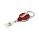 Key-Bak Retract-A-Badge ID Carabiner and Belt Clip 5-PackRetractable Reel w/ 36in Cord, Twist-Free Vinyl ID Strap, Translucent Red 0200-760