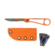Kifaru TYTO Knife Fixed Blade Knives, 5in, Titanium Blade, Drop Point Blade, Carbon Fiber, Orange Handle, Orange/Black, 7 inch, KIF007