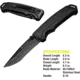 USED Kilimanjaro Gear Allatro Assisted Open Folding Knife,3.6in, Black G10 Handle, Black Plain Blade KJ910117, EDEMO1, Used, Condition Like New, Inspect and Rebox