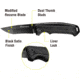 Kilimanjaro Gear Allatro Folding Knife,3.6in, Black G10 Handle, Black Plain Blade KJ910019