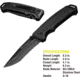 Kilimanjaro Gear Allatro Folding Knife,3.6in, Black G10 Handle, Black Plain Blade KJ910019