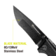 Kilimanjaro Gear Allatro Folding Knife,3.6in, Black G10 Handle, Black Plain Blade KJ910019