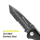 Kilimanjaro Gear Annex Folding Knife,3.5in, Black G10 Handle, Black Tanto ComboEdge Blade KJ910031