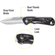 Kilimanjaro Gear Caula Folding Knife,3.4in, Black Skeletonized G10 Handle,Plain Blade KJ910023
