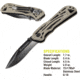 Kilimanjaro Gear Caula Folding Knife,3.4in,Tan Skeletonized G10 Handle, Black Plain Blade KJ910022