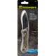 Kilimanjaro Gear Caula Folding Knife,3.4in,Tan Skeletonized G10 Handle, Black Plain Blade KJ910022
