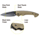 Kilimanjaro Gear Firma Folding Knife,3.2in Black Plain Blade,Tan G10 Handle KJ910015