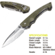 Kilimanjaro Gear Firma Folding Knife,3.2in Plain Blade,OD Green Handle KJ910016