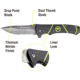 Kilimanjaro Gear Kibo Folding Knife,3.5in, Black Handle, Black ComboEdge Blade KJ910092