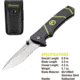 Kilimanjaro Gear Kibo Folding Knife,3.5in, Black Handle, Black ComboEdge Blade KJ910092