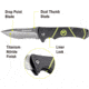 Kilimanjaro Gear Kibo Folding Knife,3in, Black Handle, Black ComboEdge Blade KJ910093