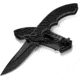 EDEMO Kilimanjaro Gear Makazi Folding Knife,3.8in, Black G10 Handle,Plain Black Blade KJ910083, EDEMO1