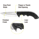 Kilimanjaro Gear Makazi Folding Knife,3.8in, Black G10 Handle,Plain Blade KJ910059