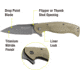 Kilimanjaro Gear Morsa Folding Knife,3.5in,Tan Wood Grain G10 , Black Plain Blade KJ910028