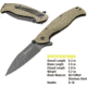 Kilimanjaro Gear Morsa Folding Knife,3.5in,Tan Wood Grain G10 , Black Plain Blade KJ910028