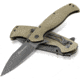 Kilimanjaro Gear Morsa Folding Knife,3.5in,Tan Wood Grain G10 , Black Plain Blade KJ910028
