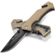 Kilimanjaro Gear UTAC Rescue Folding Knife,3.5in,Tan G10 Handle, Black Tanto Blade KJ910032