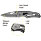 Kilimanjaro Gear Vertice Folding Knife,2.6in,Skeletonized Black Handle, Black Plain KJ910061