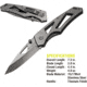 Kilimanjaro Gear Vertice Folding Knife,3in,Skeletonized Black Handle, Black Plain KJ910060
